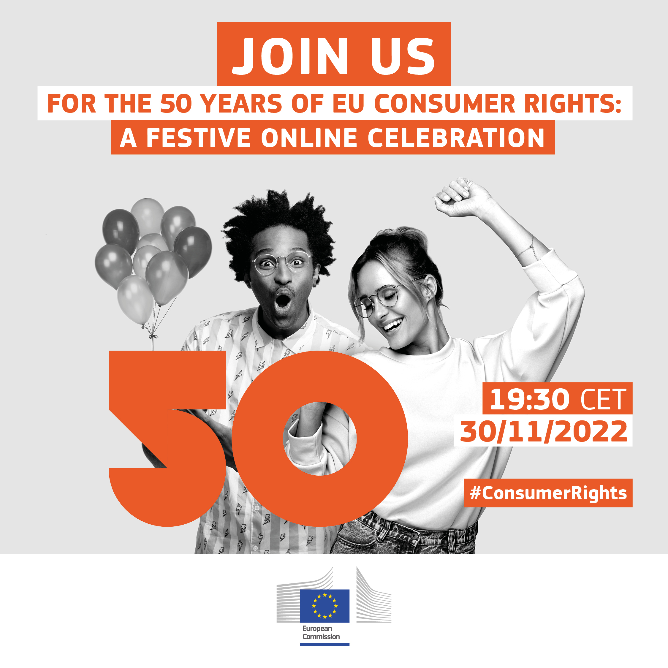 Participa en la celebración online del 50 aniversario de los derechos de los consumidores de la UE