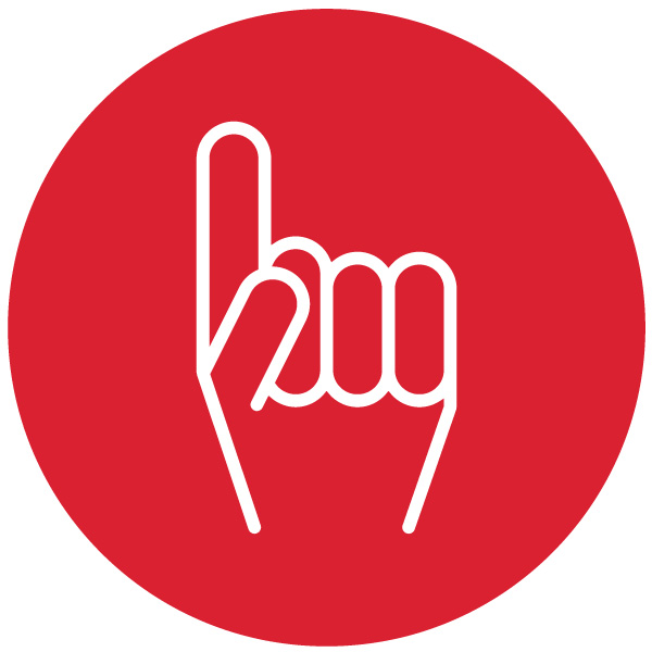 Hand closed with index finger raised upwards