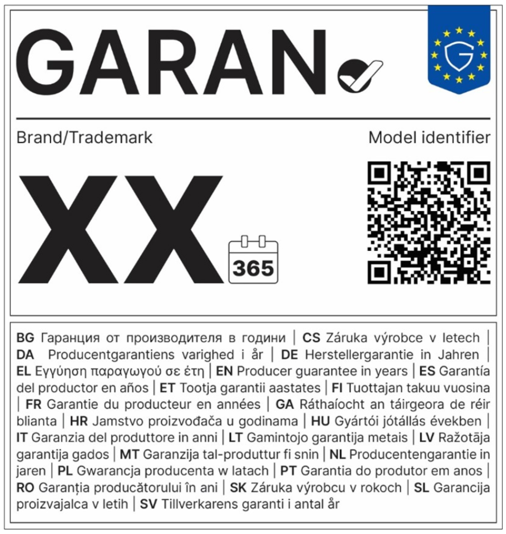 New European product label