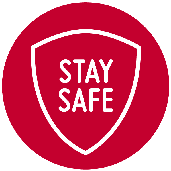Imagen de escudo donde se puede leer: Stay Safe