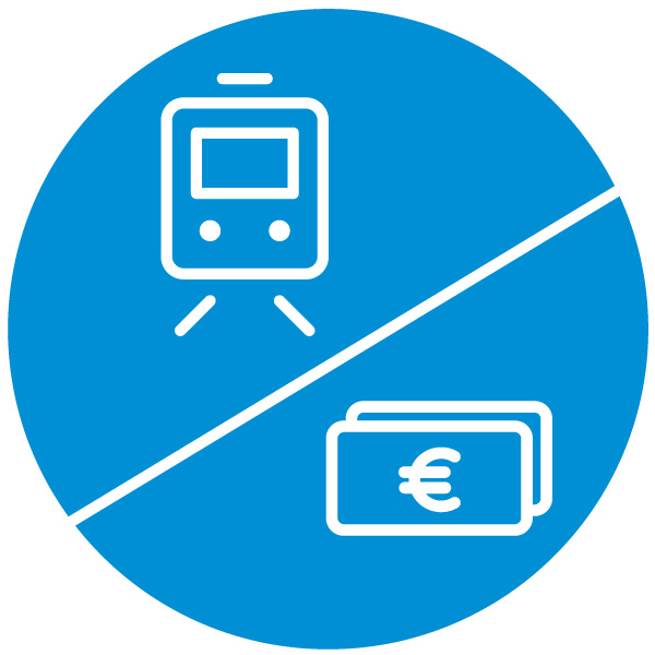 Tren y billete de euro