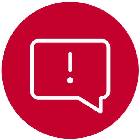 Exclamation mark used as a warning