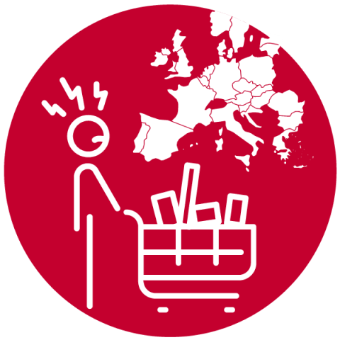 Consumidor comprando en Europa
