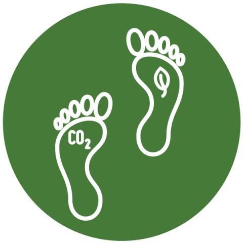 Footprint with carbon dioxide symbol