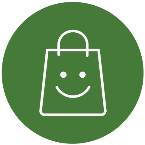 Shopping bag with a smile