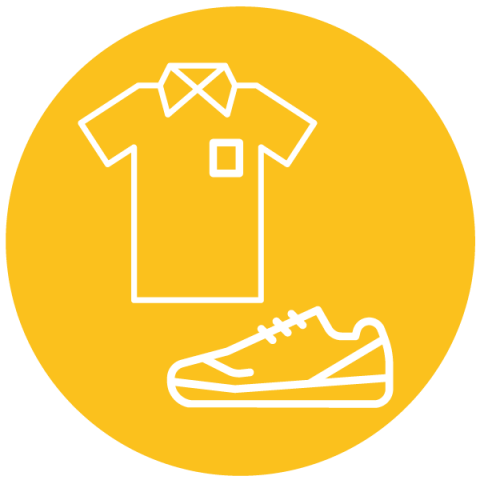 Sports trainers and polo shirt