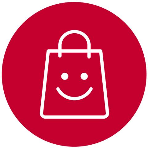 Shopping bag with a smiley face