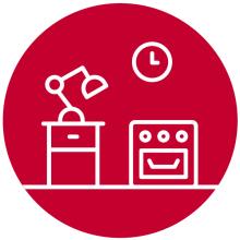 Imagen de una lámpara eléctrica y un horno de gas