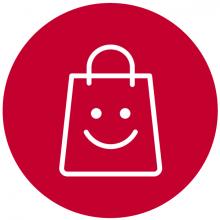 Bolsa de la compra con cara sonriente